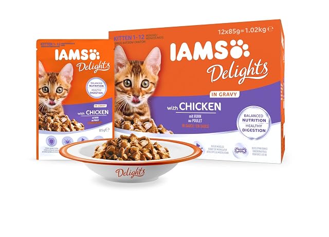 Foto 4 de 6 de IAMS Delights Alimento Húmedo con Pollo en Gelatina para Gatitos, 12 x 85 g