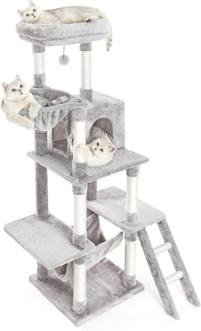 Catinsider 64 Inches Cat Tree, Tall Cat Tower with Deep Basket and