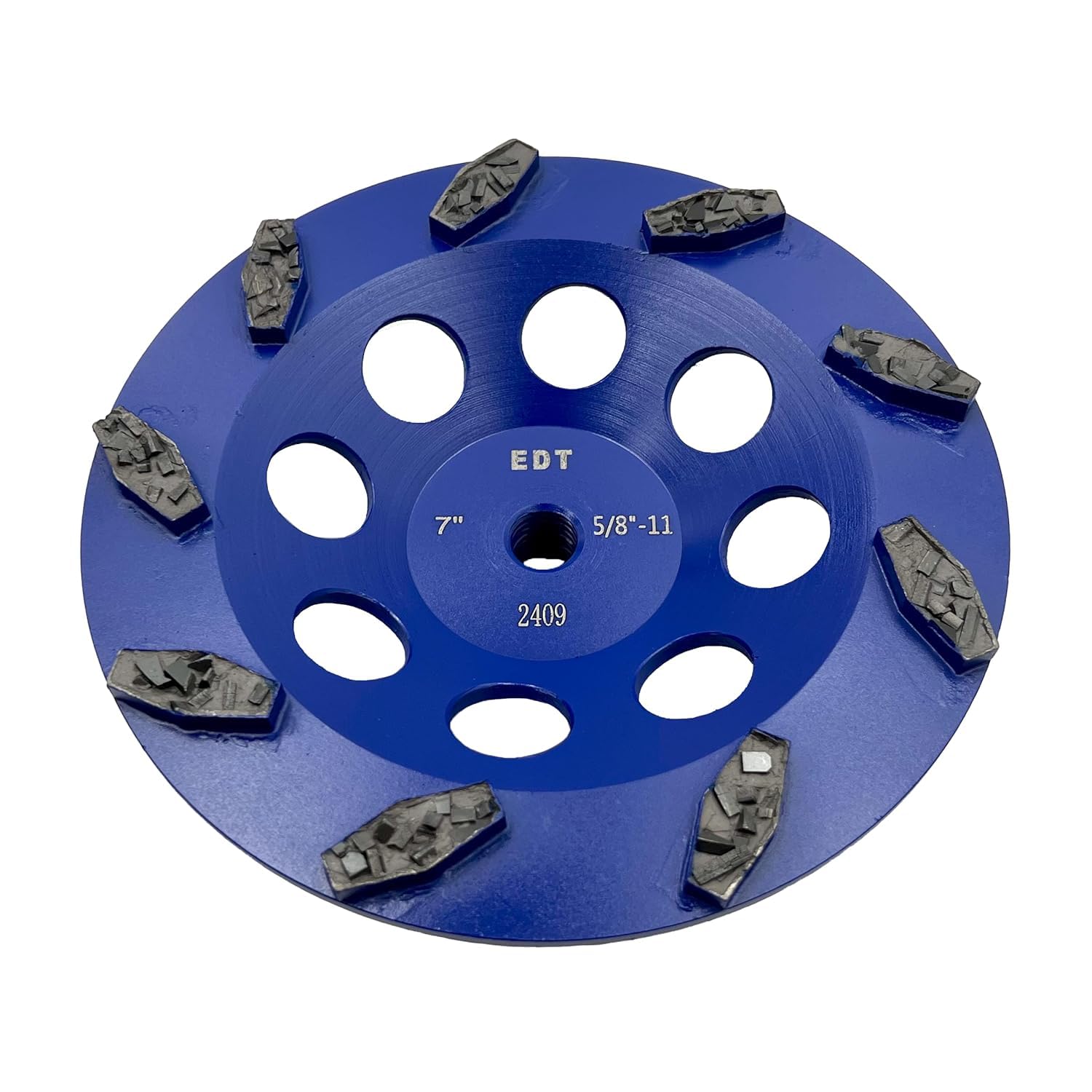 17,8 cm PCD-Schleifscheibe für Epoxidharz, Kleber, Mastix und Farbe, 9 zerkleinerte PKD-Segmente, 5/8-Zoll-11 Gewindedorn