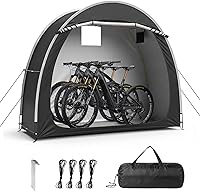 VINGLI Portable Bike Storage Tent for 2-3 Bikes, Waterproof Bicycle Shed with Window & Carry Bag, 6.8x2.6FT Outdoor Shelter for Motorcycles & Tools (Black)