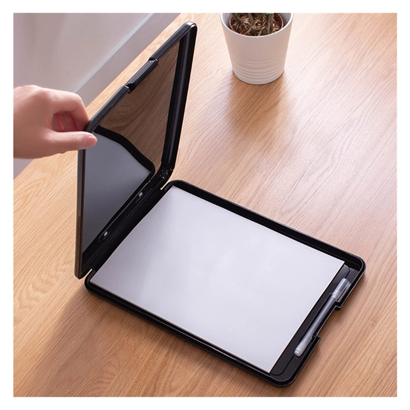 Appunti Cartella Portadocumenti Multifunzionale Custodia Organizer in plastica Scatola portaoggetti per Appunti Forniture per Ufficio Cancelleria 1 PC Clip Board