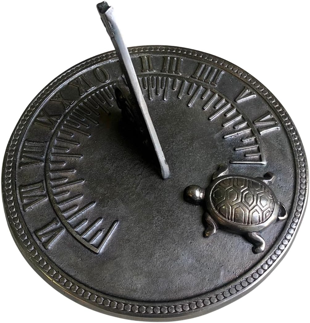 NauticalMart Decorative Garden Brass Sundial Tortoise - Home and Office Decor for Gifts - 8 Inches