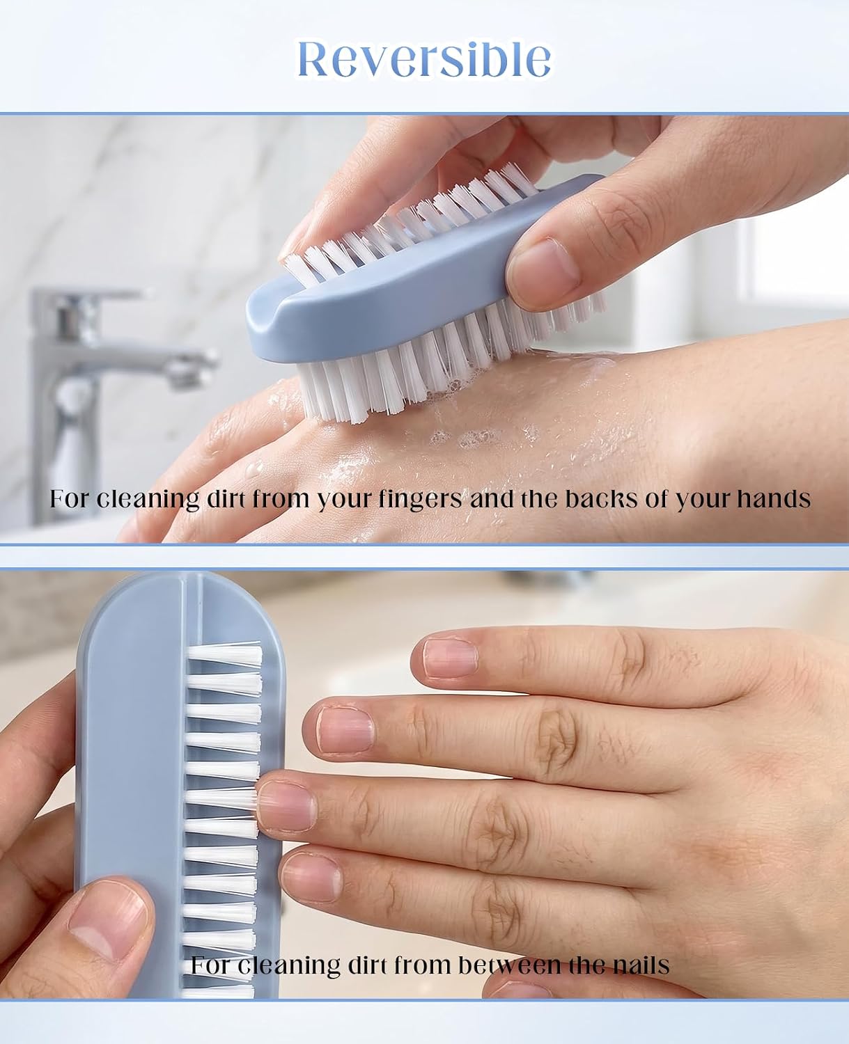 6 PCS Nail Brush for Cleaning Fingernails, Deep Cleaning Double-sided Fingernail Scrubber Brushes Cleaner