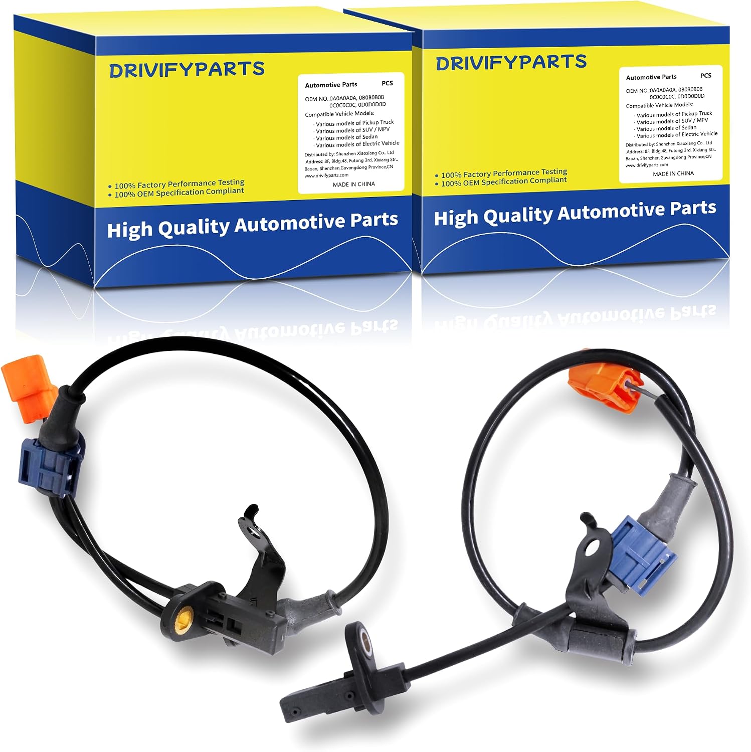 ABS Wheel Speed Sensor Rear Left and Right fit for 2005 2006 2007 Honda Accord 2.4L 3.0L Sedan, 57475-SDA-A01, 57470-SDA-A03 (Rear Left & Right)