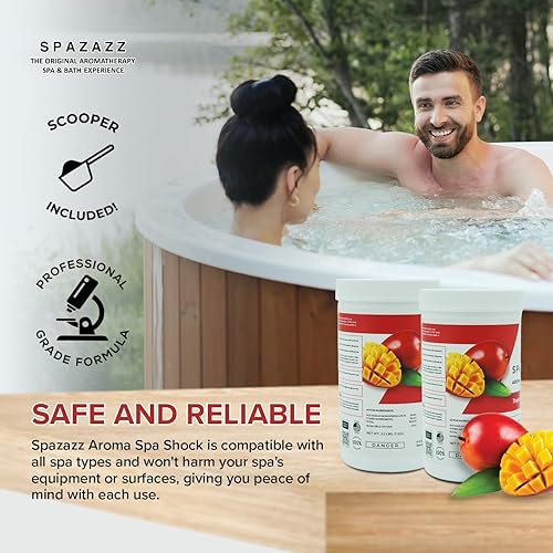 Miniatura 2 de Spazazz - Tratamiento de choque aromático para bañera de hidromasaje y spa, aclaración de agua oxidante sin cloro, fórmula de grado profesional por