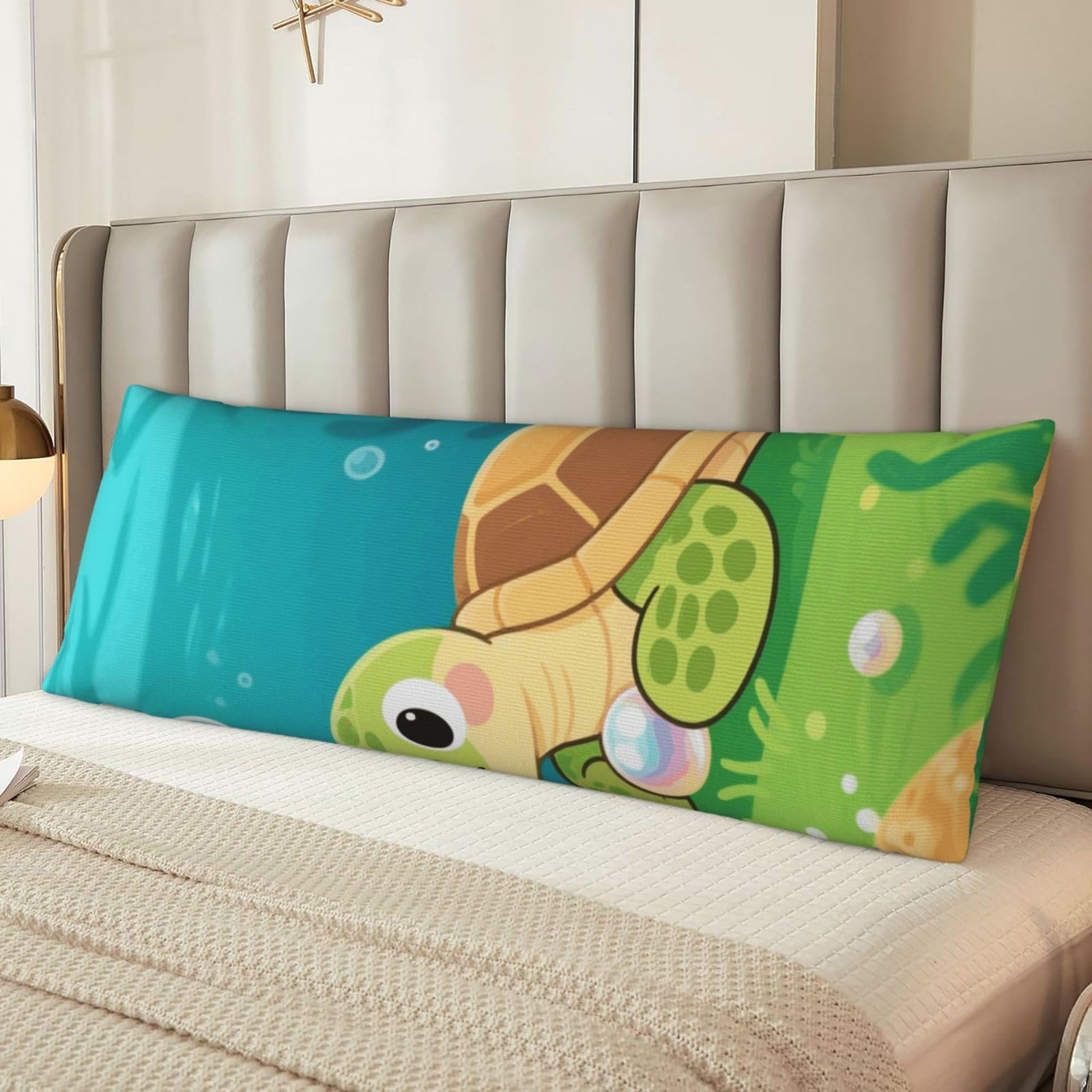 Cute Turtles Body Pillow Cover with Hidden Zipper 54"X20",Ultra Soft Microfiber Long Pillow Case Decorative Bedding Pillowcase Cushion Cover Cases for Bedroom Couch Sofa,Home Gifts