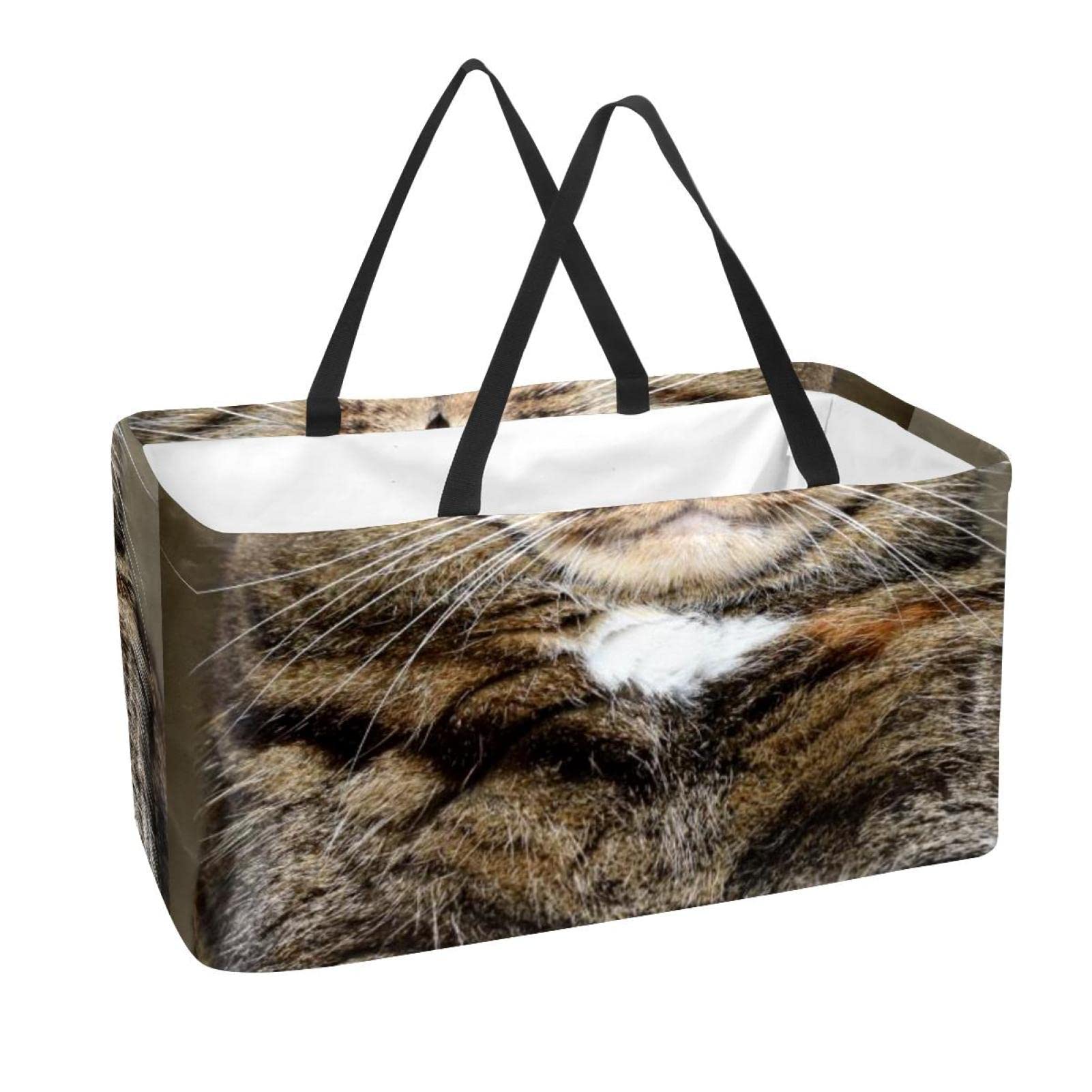 Acquista Personalizza la pittura a olio stampa gatto borse di tela firmate da donna borsa della spesa riutilizzabile in lino per generi alimentari borse a tracolla per la signora 2020 in Italia