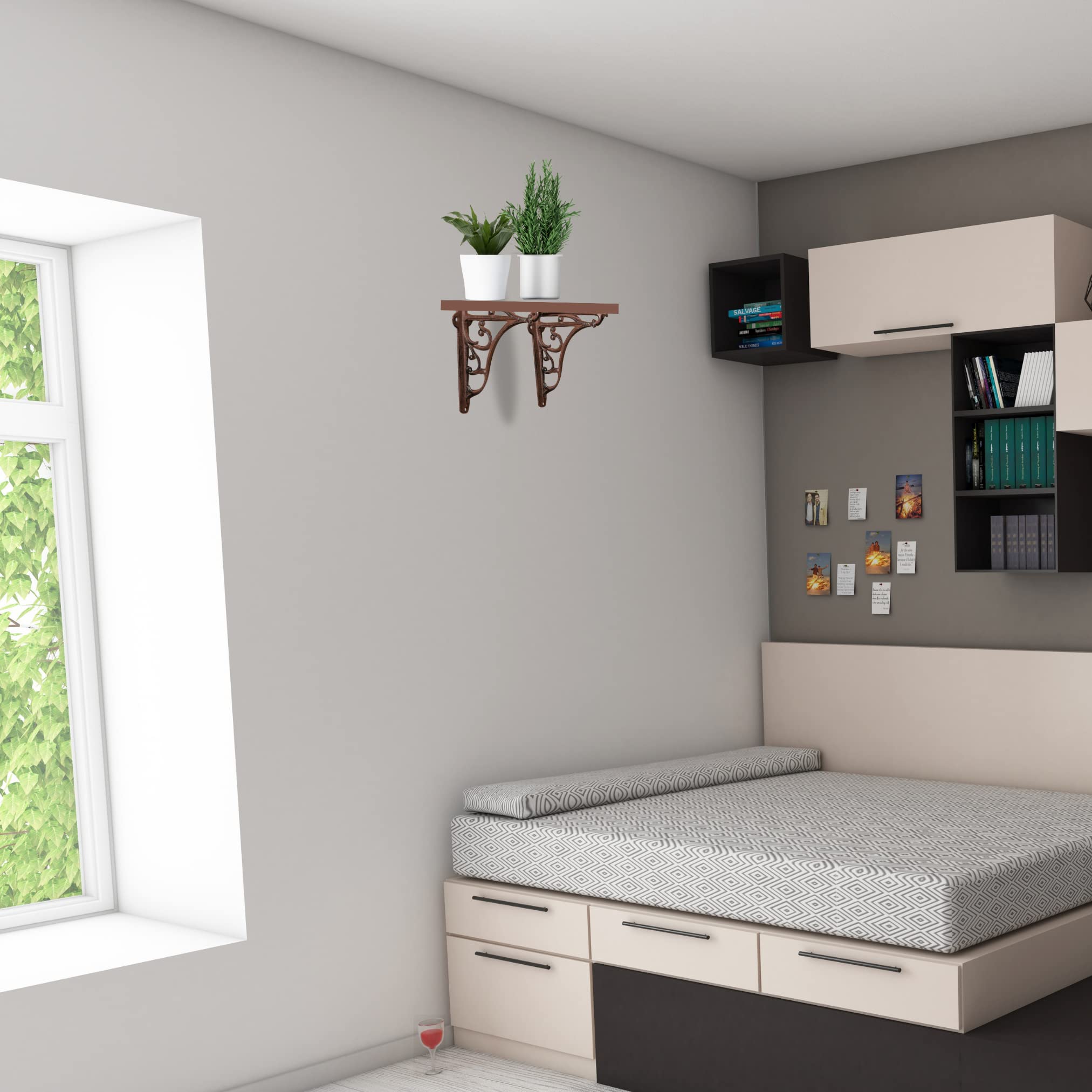 Supporti In Ghisa 2 Supporti Mensola Angolari In Ghisa Stile Antico - Triangolo 14 Cm Per Mensole A Parete Supporti Mensole Angolari