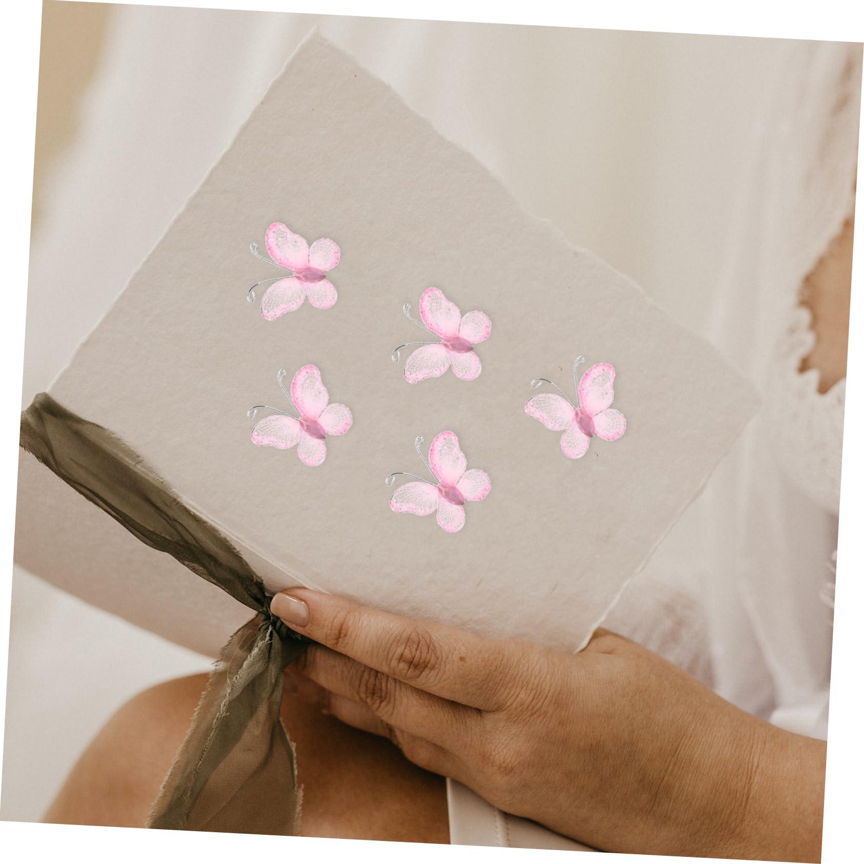NUOBESTY 500stücke Rosa Schmetterlinge Netzstoff Mit Für Hochzeitsdekoration Party Und Einladungsschmuck Für Feierliche Anlässe