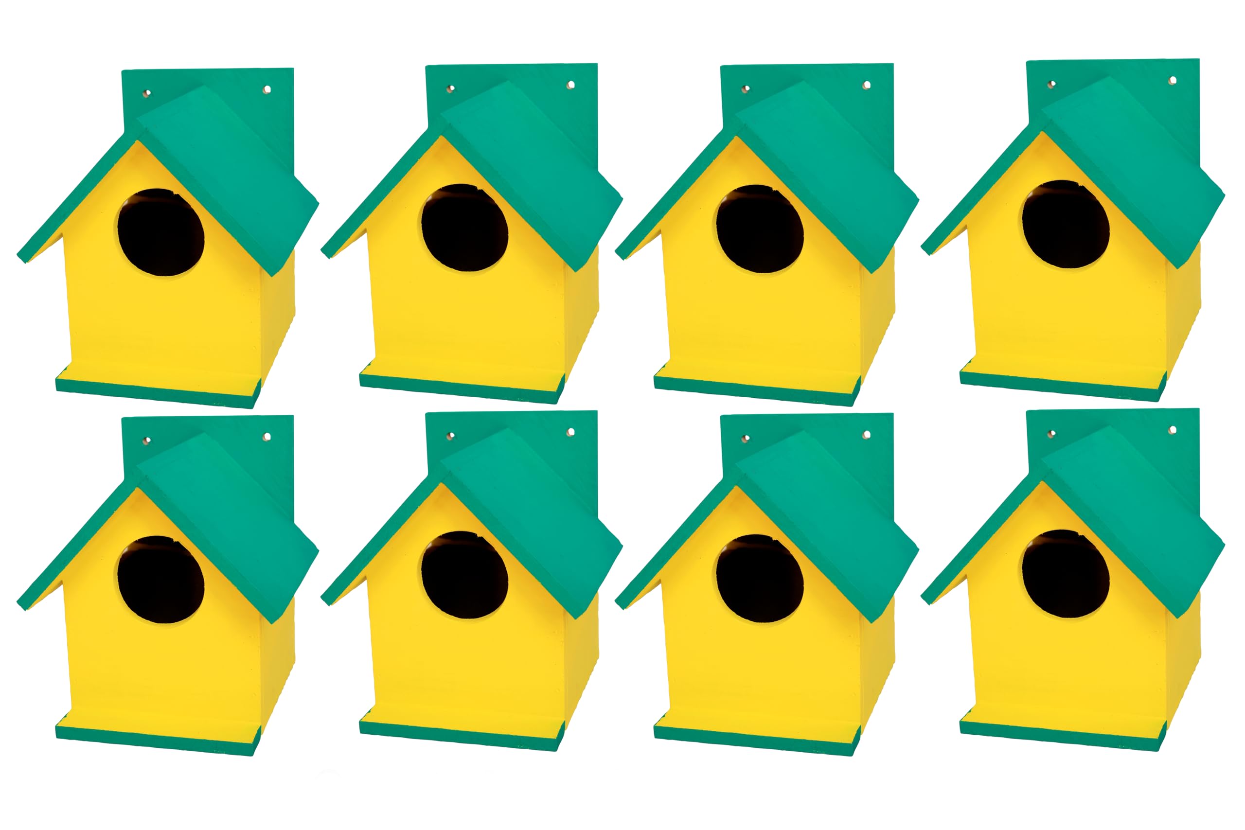 Bird House for Sparrow, Budgies & Finches with Air Ventilation and Mounting Hook (Pack of 8) (Dark Green)-image-12