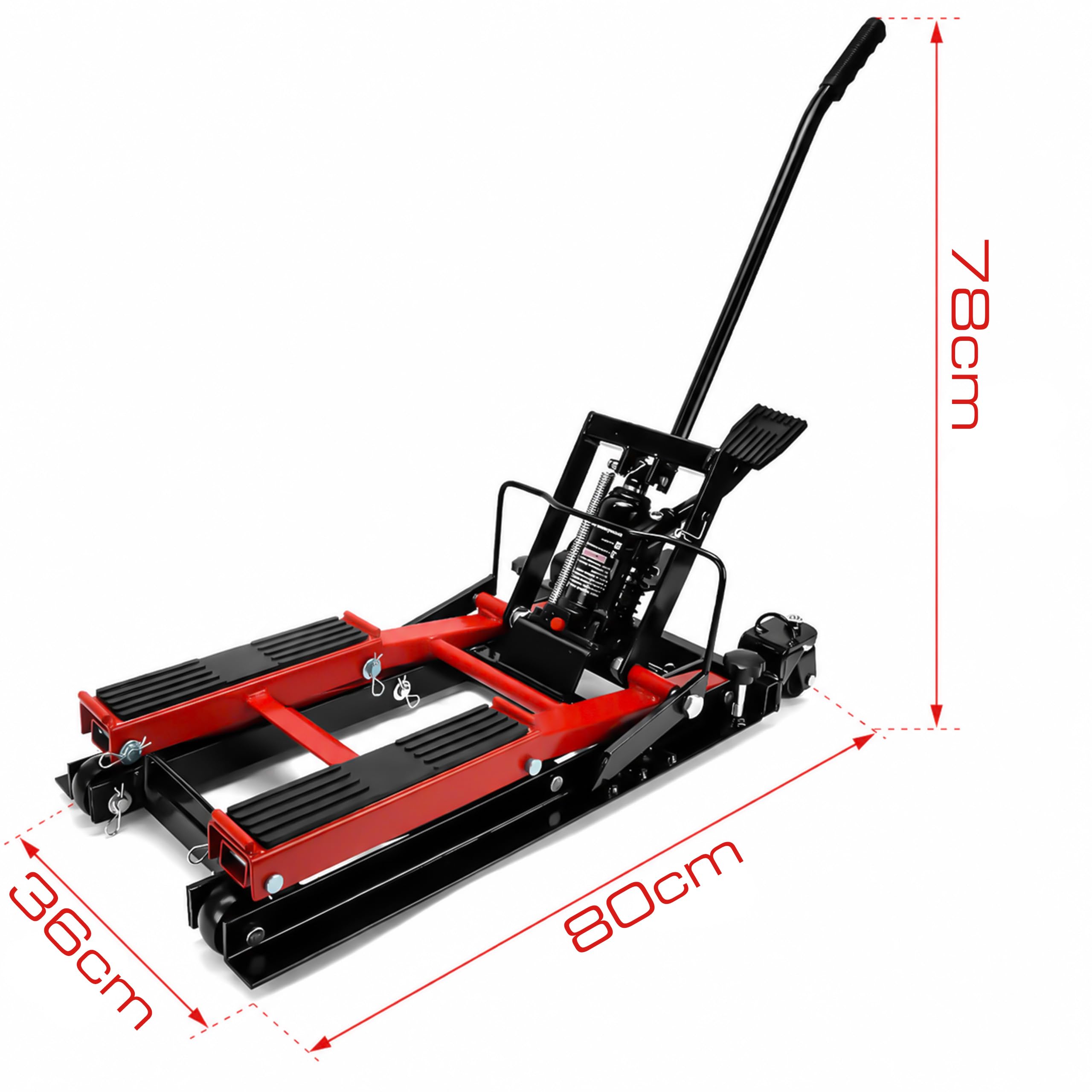 Verda Elevador hidráulico para motocicleta, 680 kg, 120 – 385 mm, para motocicleta, caballete de montaje, caballete para quad, scooter, ATV Garaje SN1755