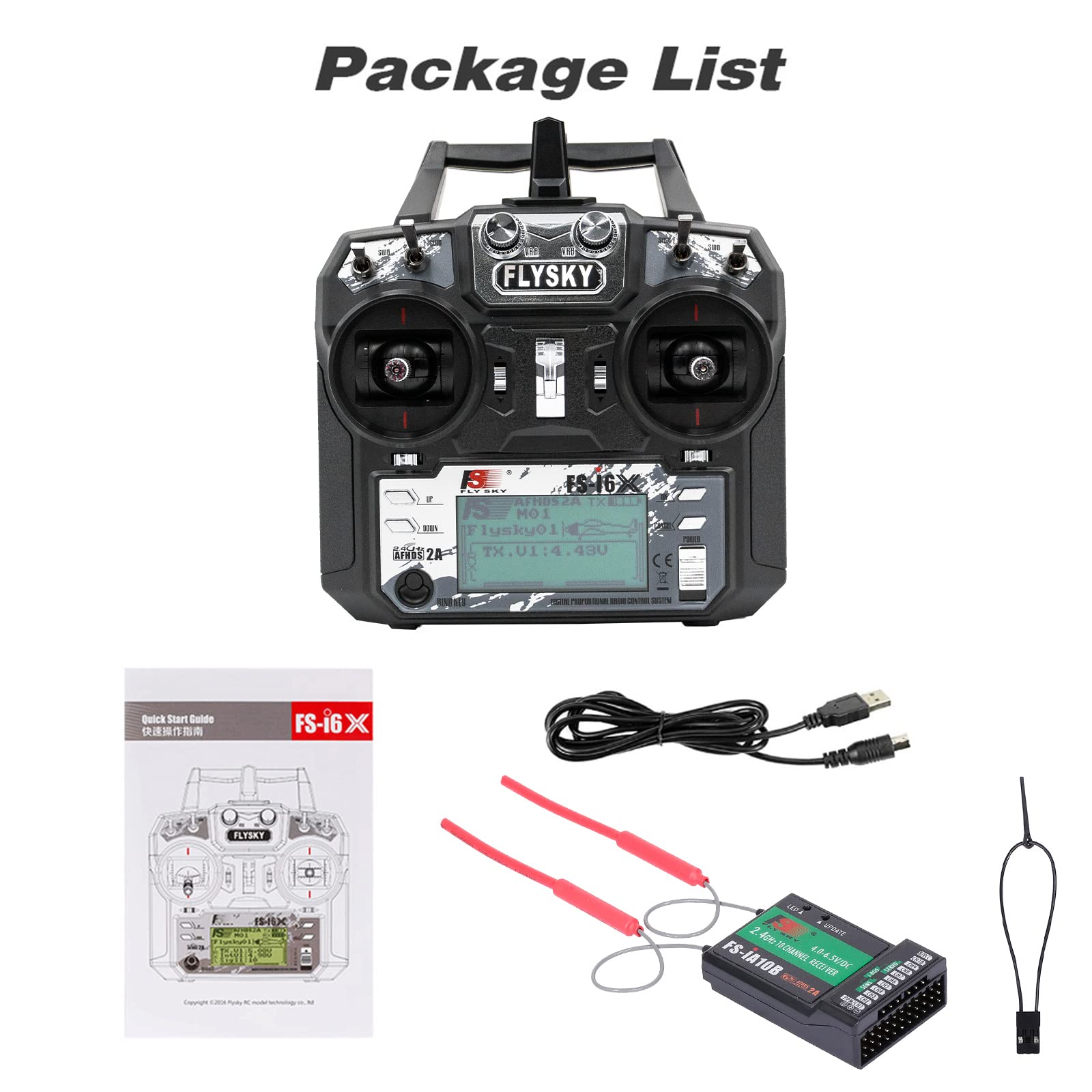 Matybobe FS-i6X 2,4 GHz 10CH AFHDS 2A Trasmettitore RF con ricevitore FS-iA10B per elicottero RC Drone