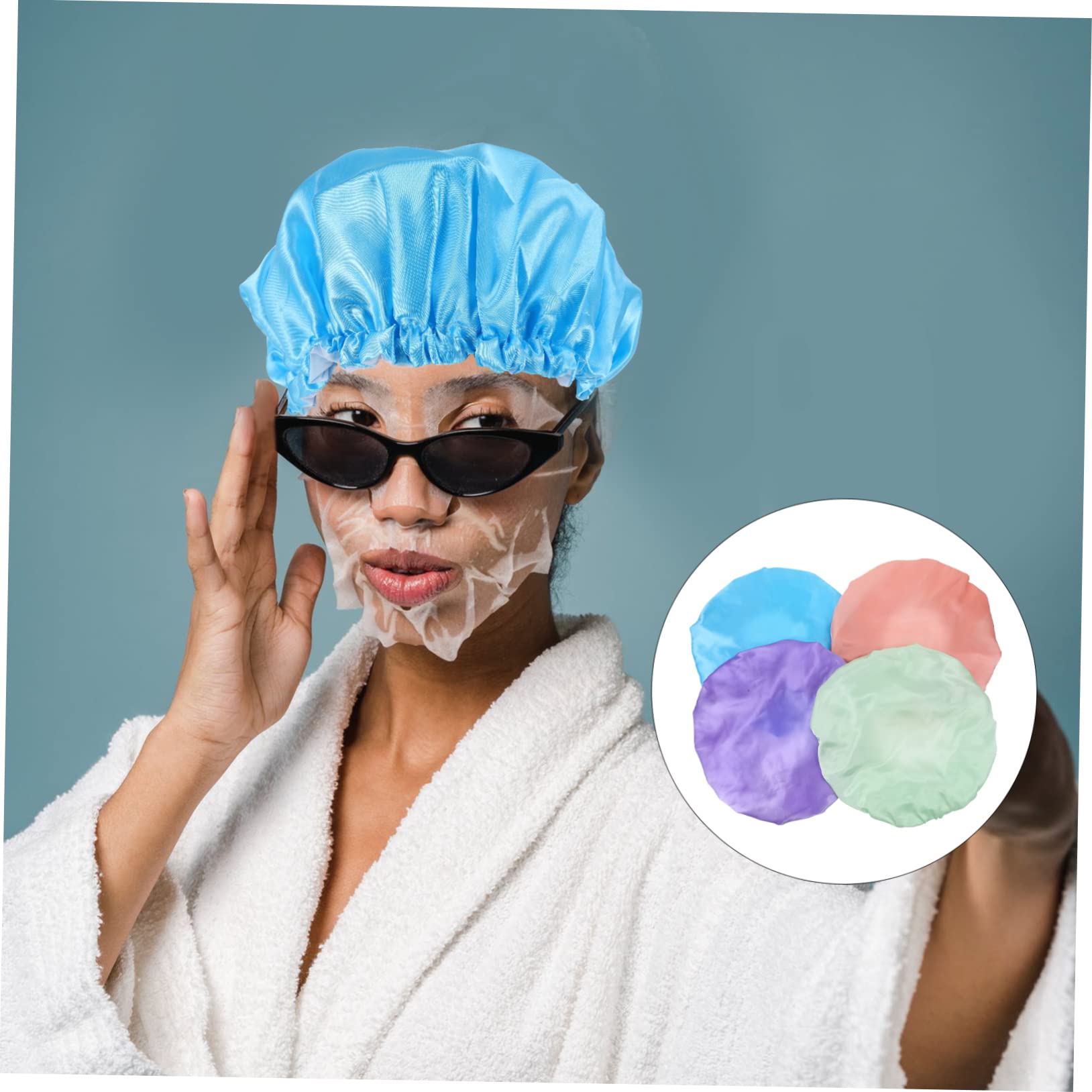 Healeved 8stücke Doppellagige Wasserdichte Duschhauben Für Damen Multifunktional Elastisch Für Lange Haare Reisen Spa Salon Schützt Vor Trockenheit Und Verfilzungen