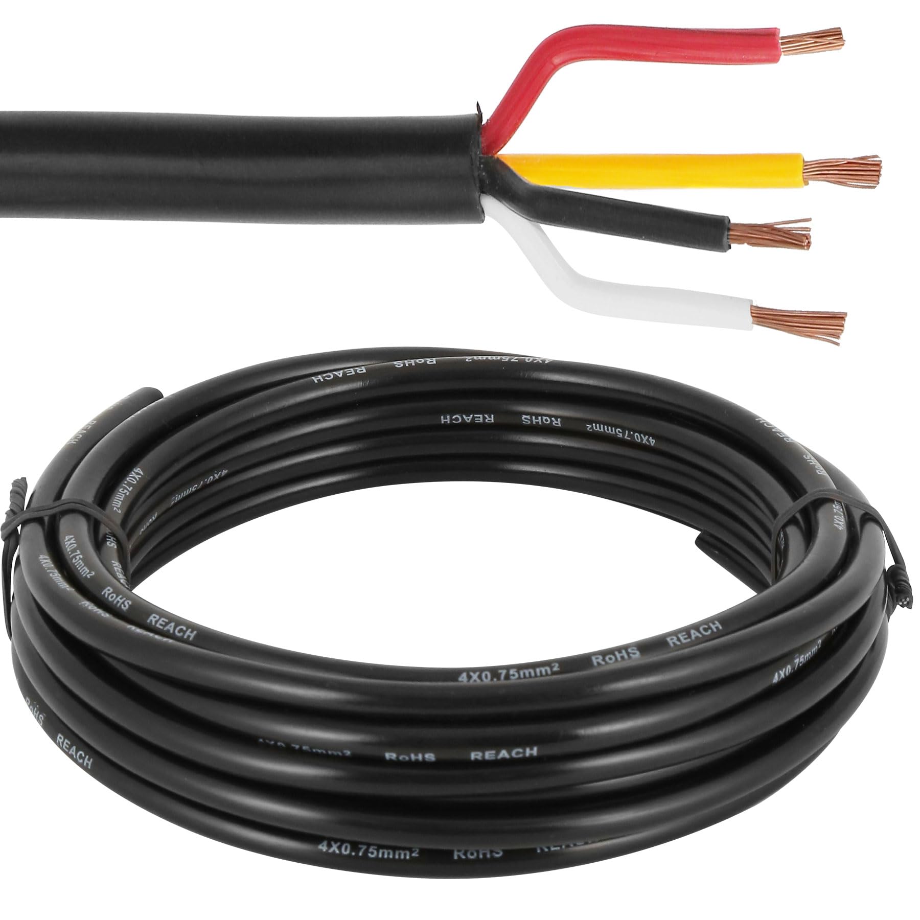 ETUKER Fahrzeugkabel 4 adrig 5M Kabel Anhänger 4 polig Camping Fahrzeugleitung Kabelquerschnitt 4X 0,75mm² Anhängerkabel