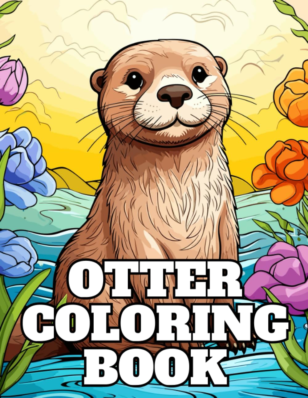 Otter Coloring Book: 50 Cute & Adorable Otters, Stress Relief And Relaxation