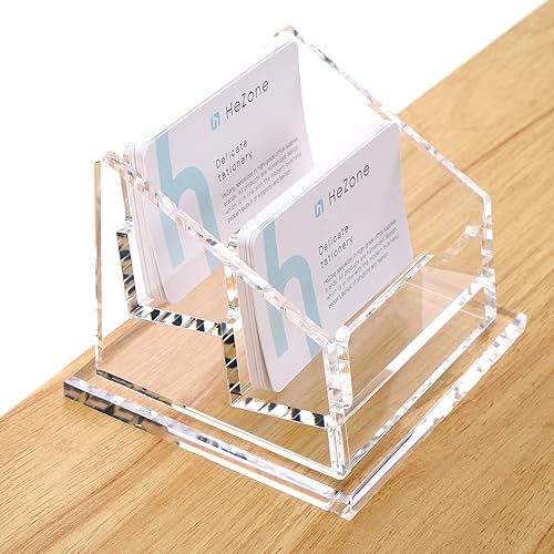 Tarjetero de visita para exhibiciĂłn de escritorio, suministros de oficina de acrĂlico transparente, soporte organizador de tarjetas, 2 ranuras, 1 Tarjetero de visita para exhibiciĂłn de escritorio, suministros de oficina de acrĂlico transparente, soporte organizador de tarjetas, 2 ranuras, 1