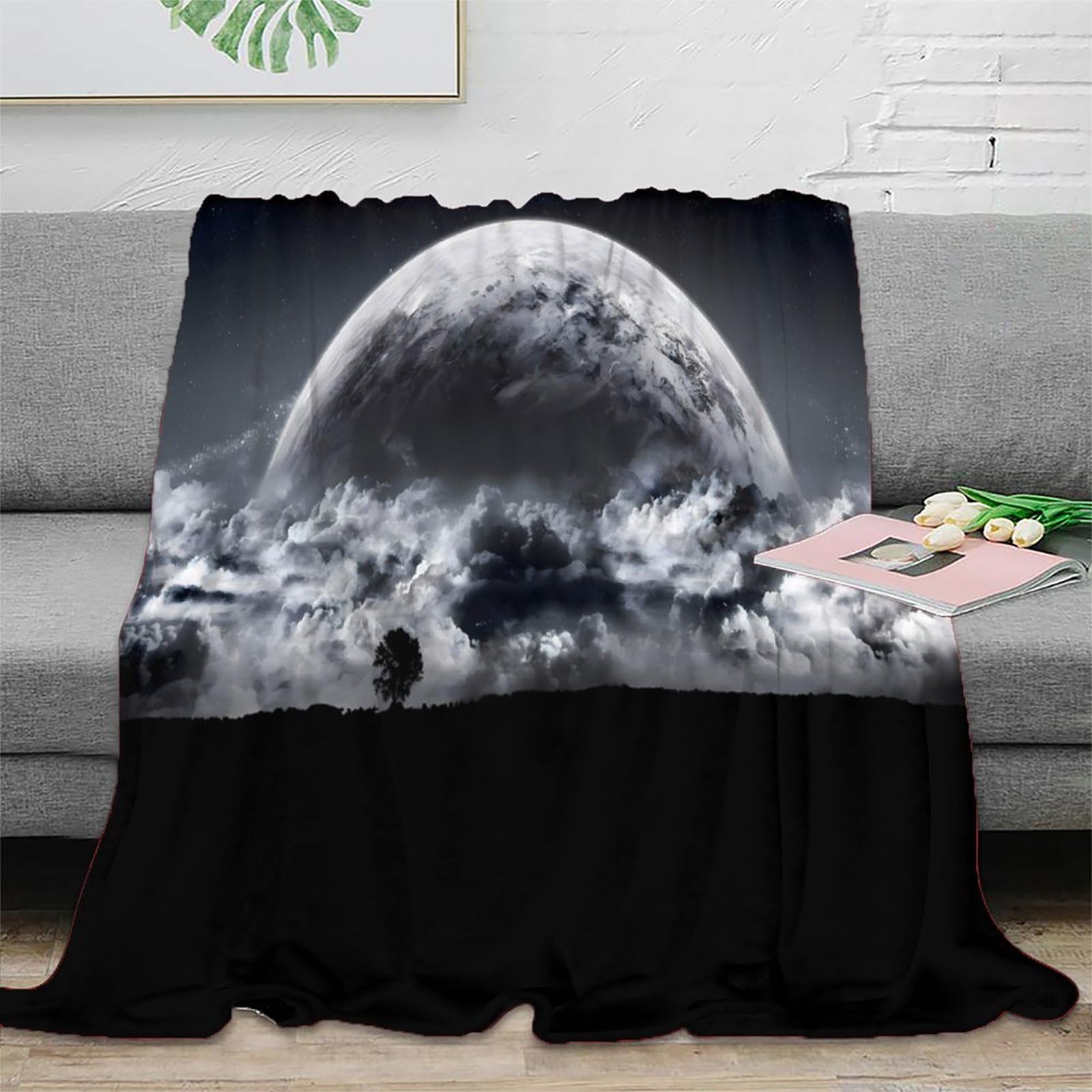 Couverture microfibre 3D haut de gamme au design cosmique chic