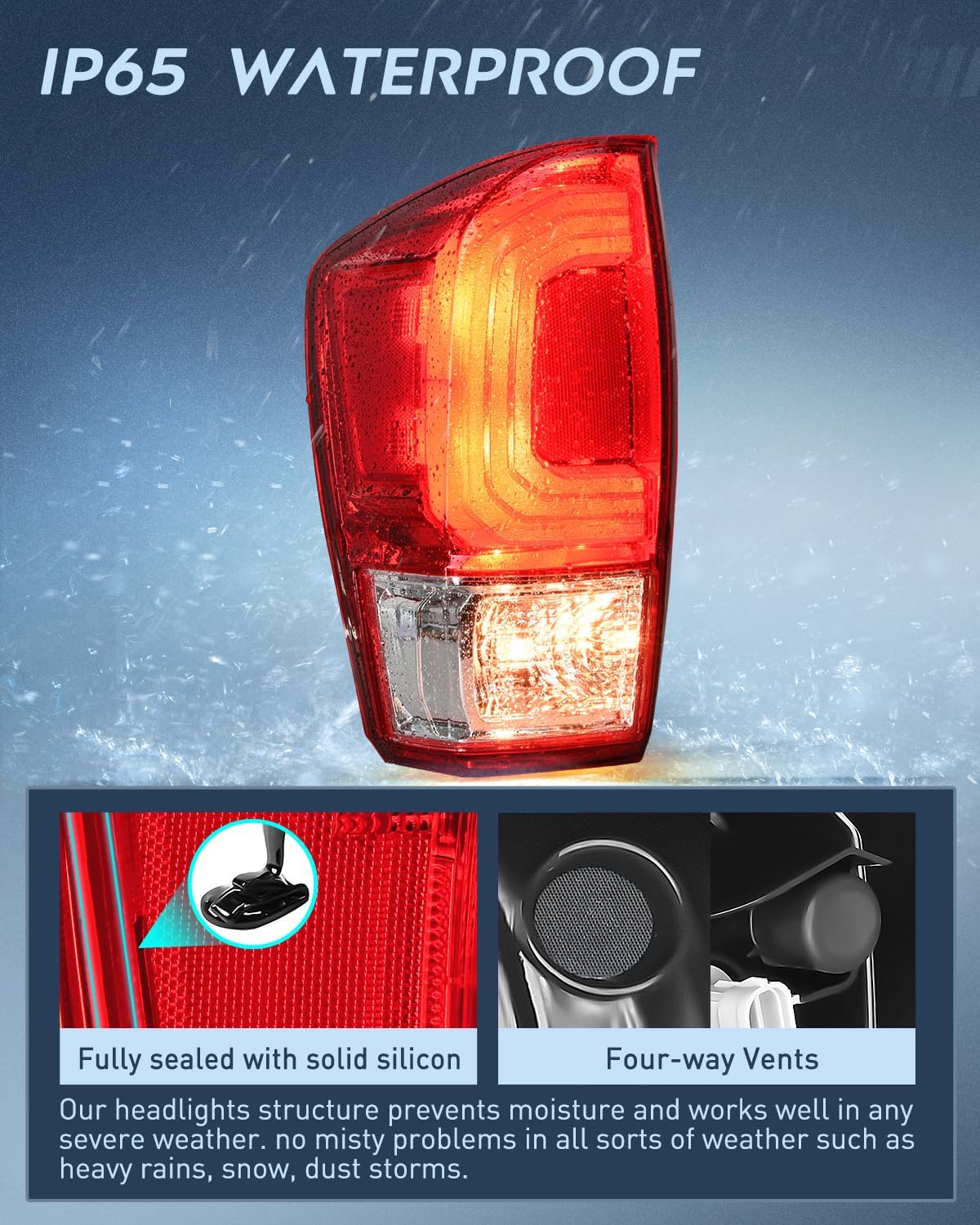Nilight Taillight Assembly Compatible with 2016 2017 2018 2019 2020 2021 2022 2023 Toyota Tacoma Rear Lamp Replacement OE Style Driver Side