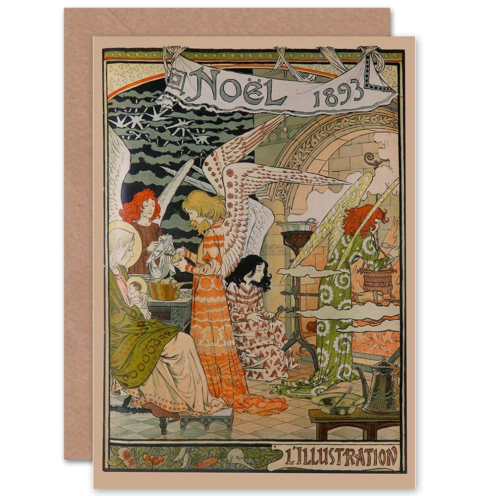 Wee Blue Coo GREETINGS CARD BIRTHDAY GIFT GRASSET NOUVEAU CHRISTMAS CELEBRATION