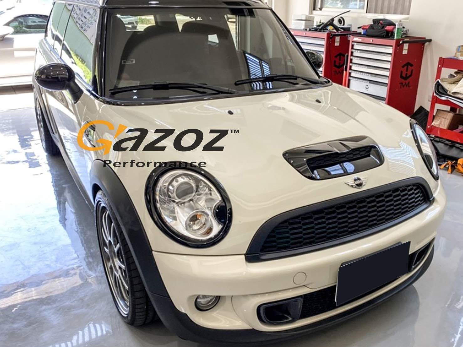 Exterior Accessories - Gloss Black Hood Scoop Bonnet Air Intake Vent Compatible with Mini Cooper S R56 R57 R58 R59