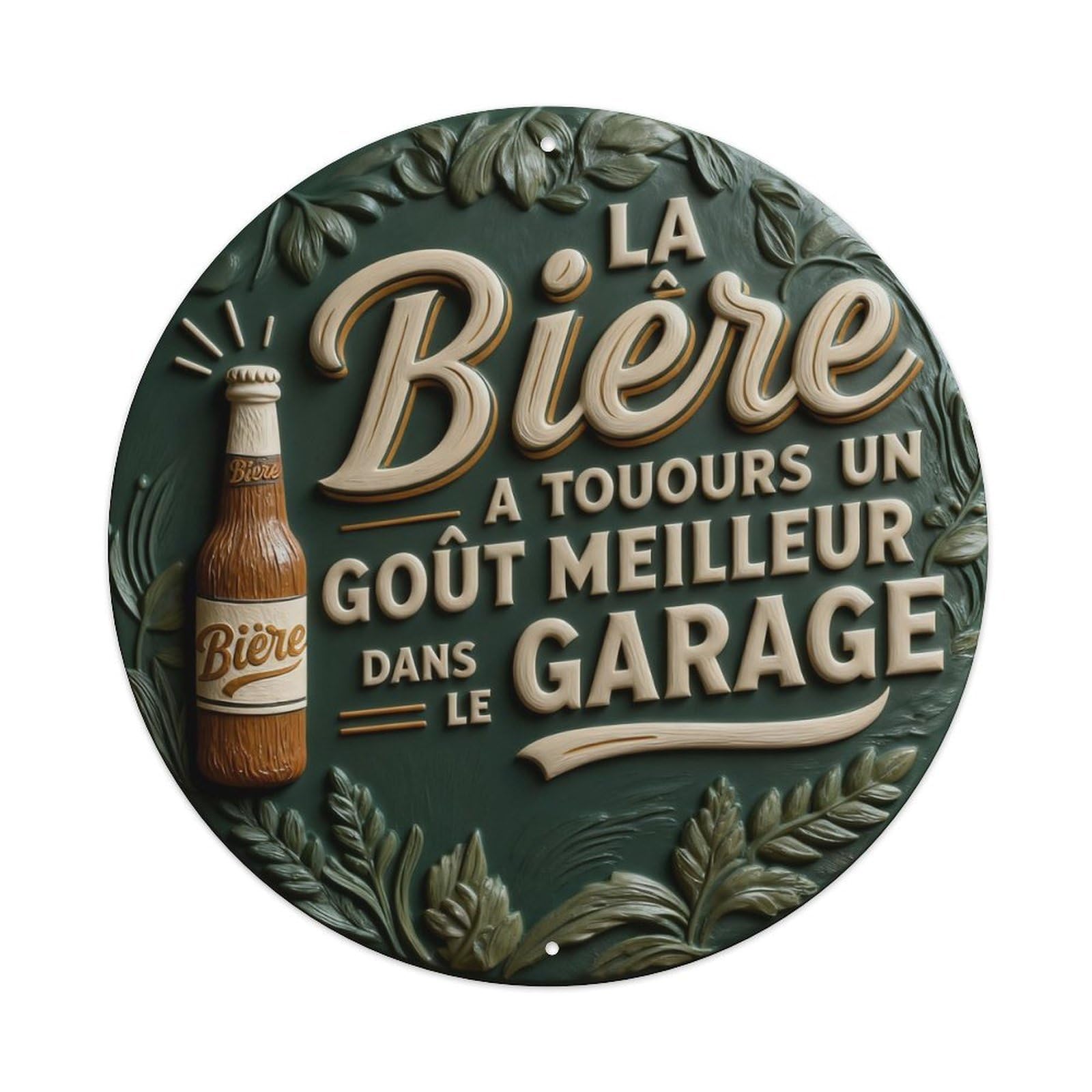 Zlatcbu Vintage Garage Style Beer Print Design Art Metal Tin Sign Retro Wall Art Poster, Decor For Home Living Room Bar Cafe Garage, 8X8 Inch