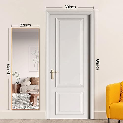Miniatura 5 de LOVESPEJO Espejo de cuerpo completo de 65 x 22 pulgadas, espejo de cuerpo completo para colgar de pie e inclinado contra la pared, espejo de cuerpo