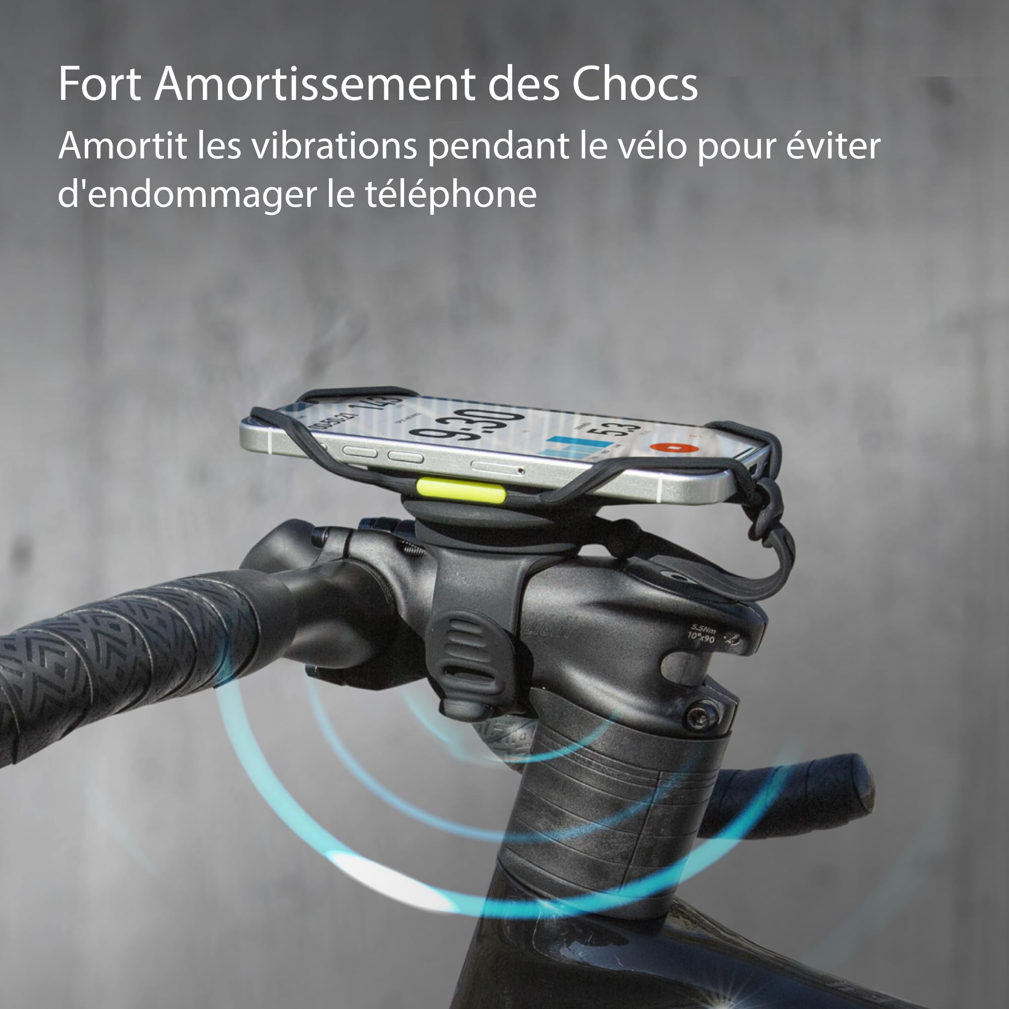 Bone Bike Tie Connect Kit 2 Magnetic – Support Smartphone Universel pour vélo, Fixation magnétique, Rotation 360° et libération Rapide, Compatible téléphones 4,7–7,2"