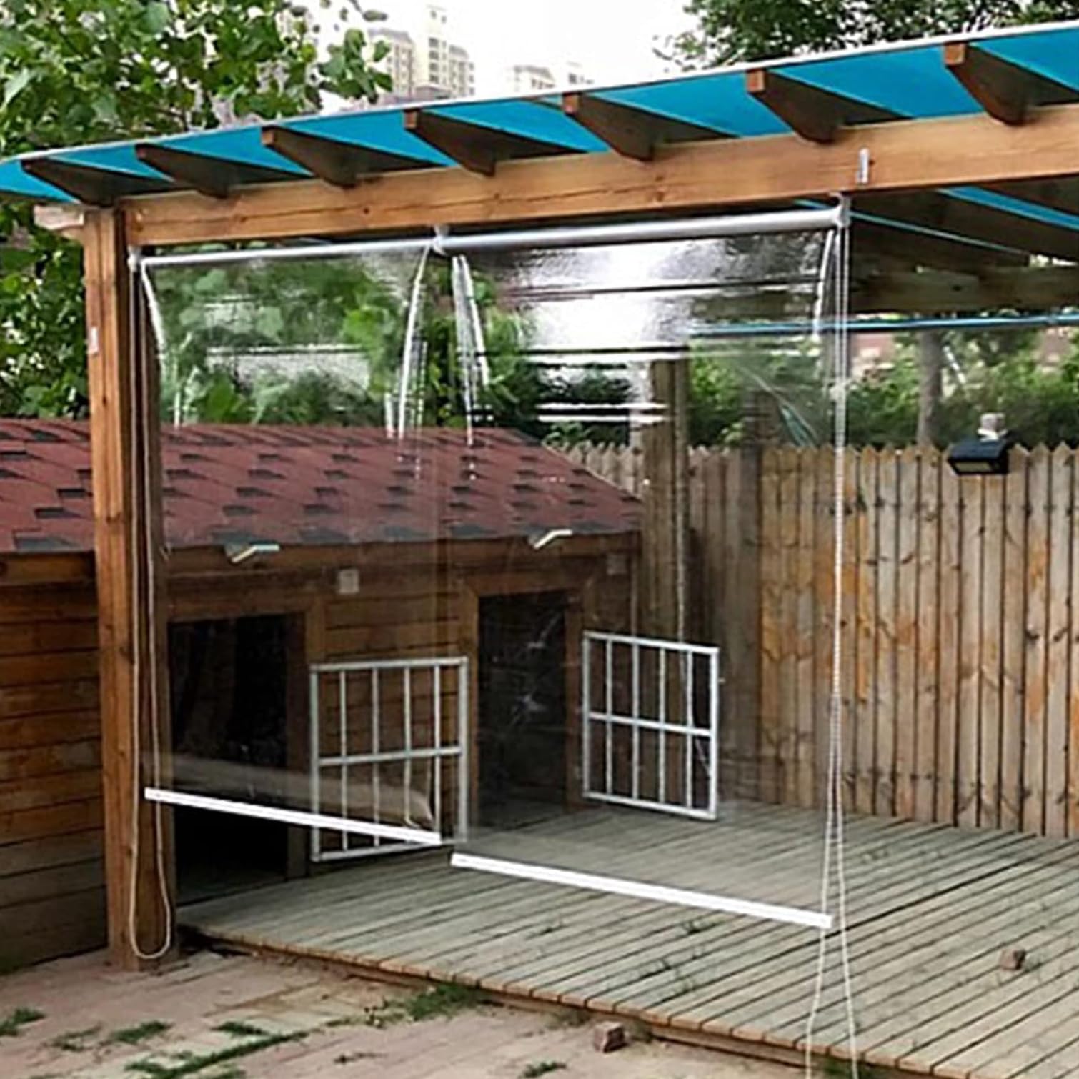 SANJIAOJIA Persiana Enrollable Cortina Enrollable Transparente para Exteriores PVC Impermeable Persianas Enrollables a Prueba de Lluvia,para Balcón Gazebo Cocina Oficina,Ancho x Alto (70x180cm)