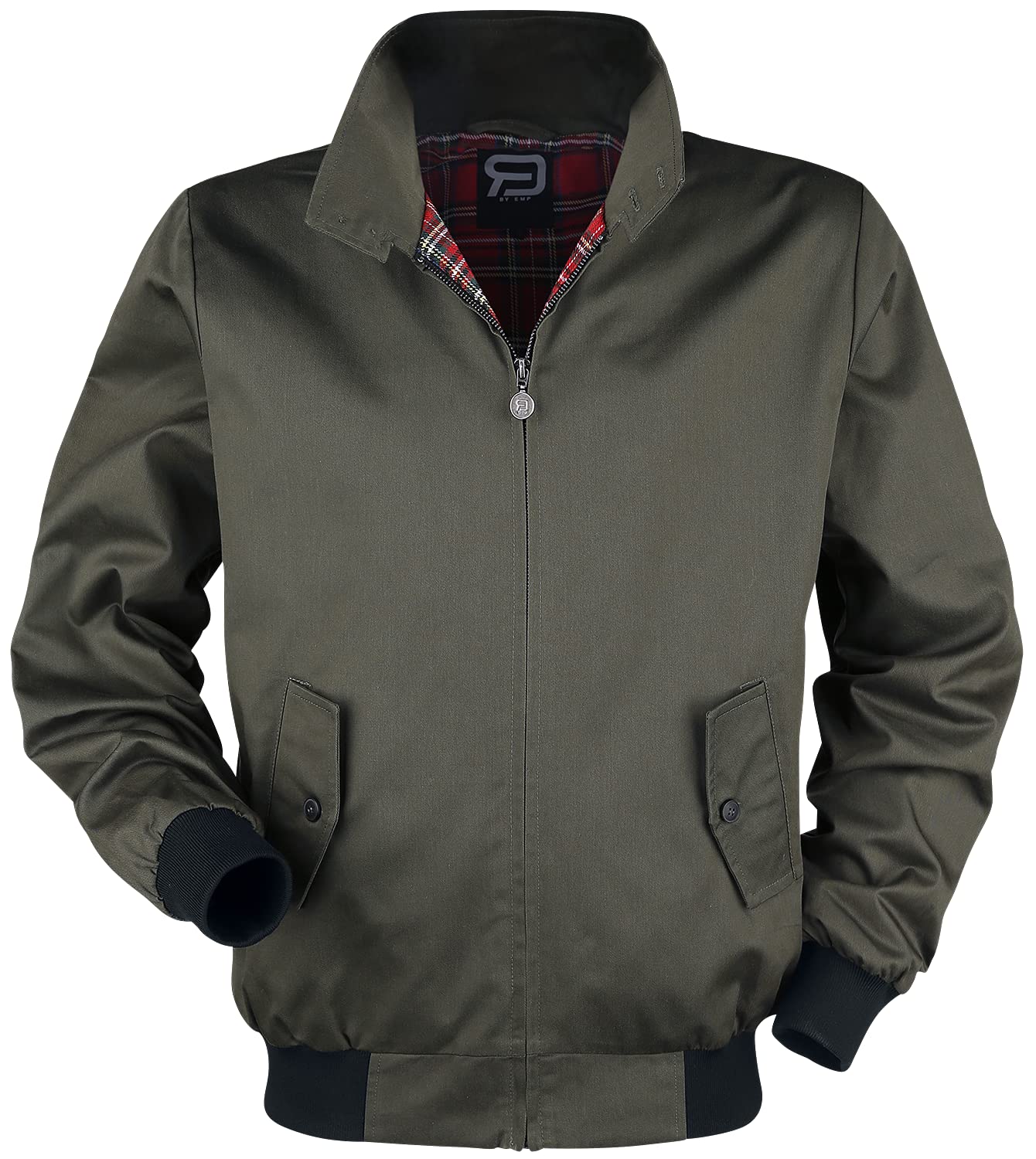 RED by EMP Herren Khaki Übergangsjacke mit Stehkragen