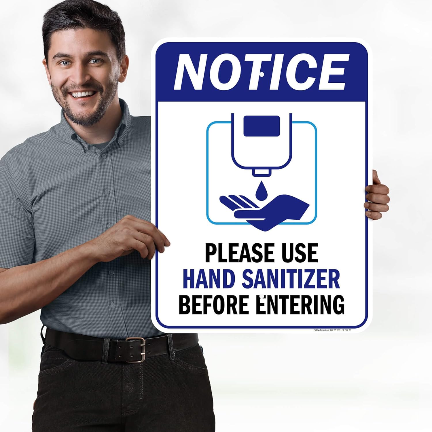 Please Use Hand Sanitizer Before Entering Sign, 18"x24" .063 Aluminum, Indoor/Outdoor Use, USA MADE By My Sign Center