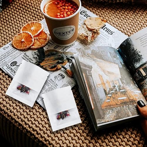 Miniatura 5 de BEISHIDA Paquete de 100 bolsas pequeñas resellables de 3.5 pulgadas, bolsas de papel kraft marrón herméticas con ventana transparente, bolsa de