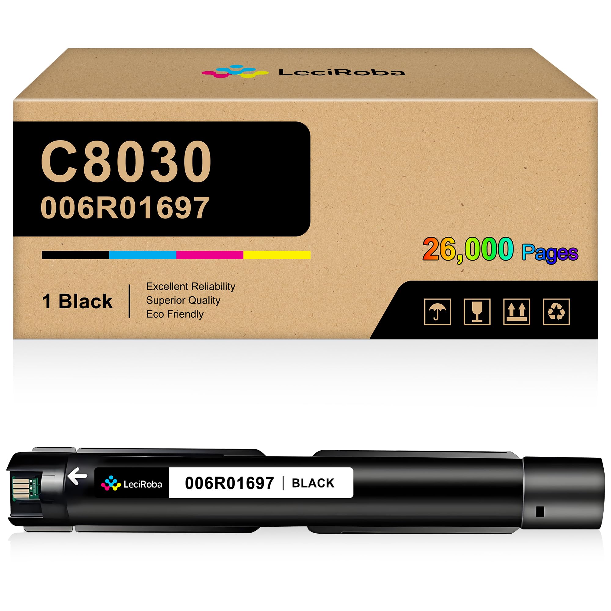 LeciRoba Black C8030 C8035 C8045 C8055 C8070 High Capacity Toner Cartridge Replacement for Xerox 006R01697 for Xerox AltaLink C8030 C8035 C8045 C8055