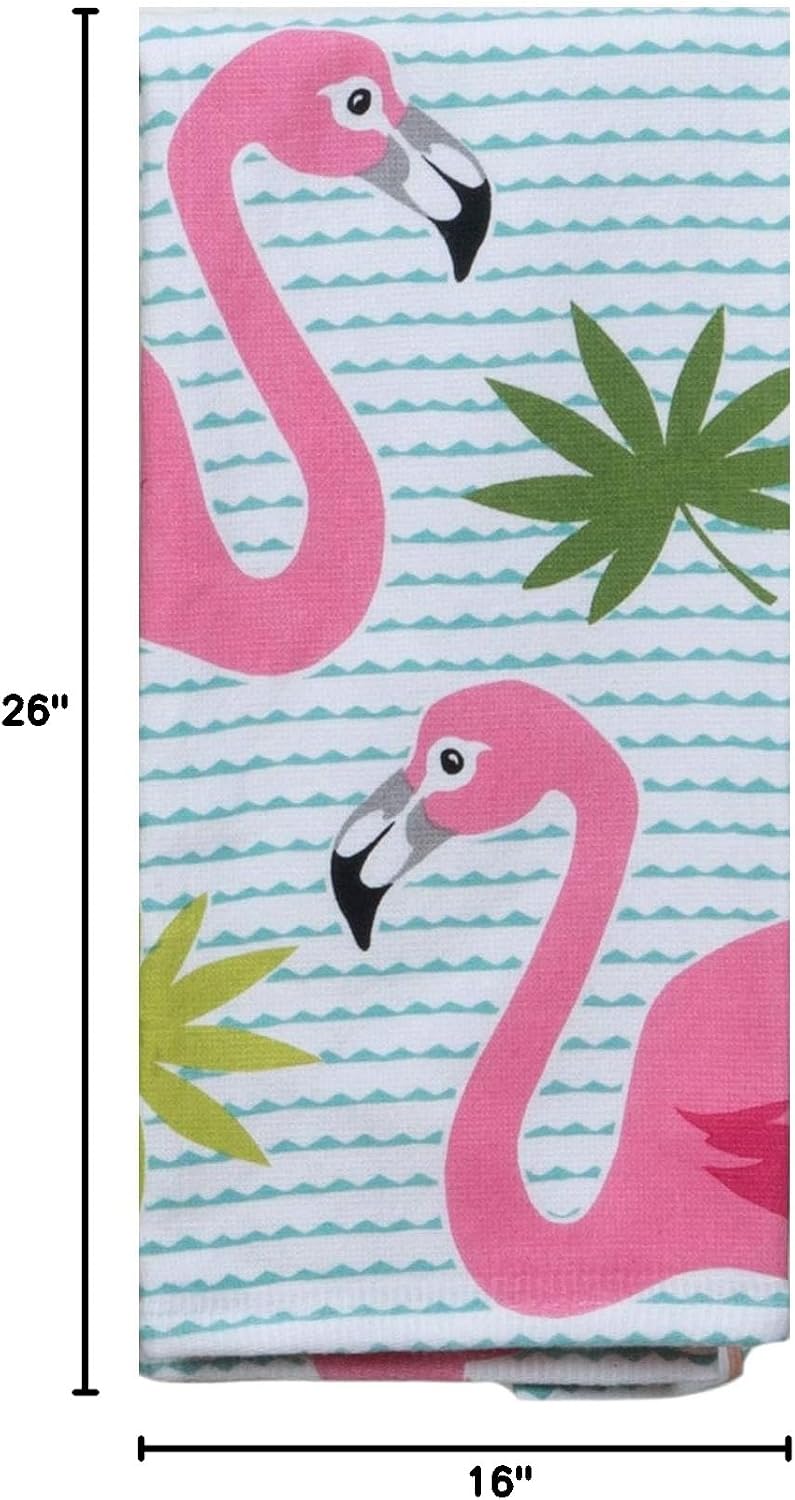 2 Piece Flamingo Kitchen Bundle - 2 Dual Purpose Towels