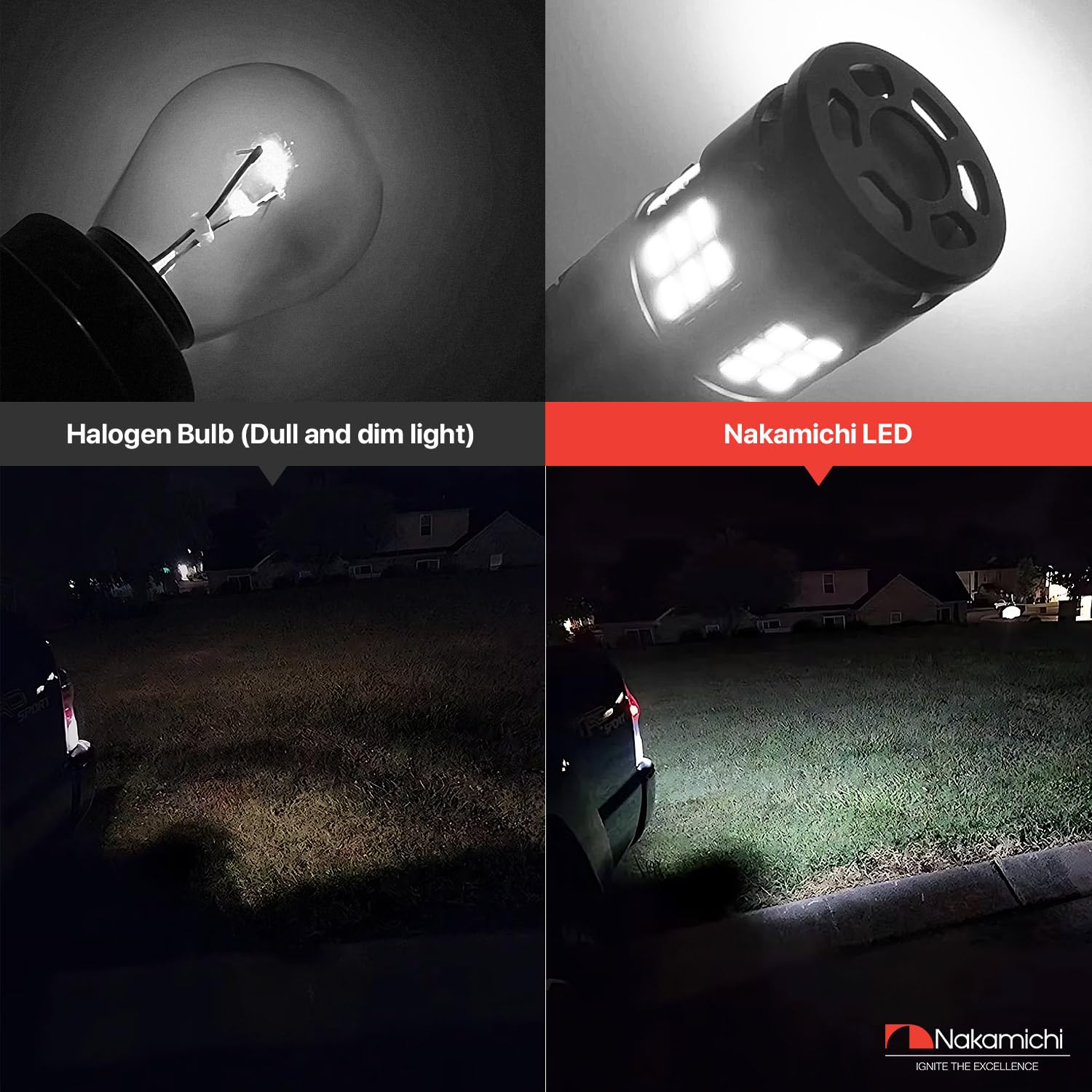 Nakamichi BA15S 1156 LED żarówka samochodowa P21W 30-SMD z CANBUS, wentylator 12000 obr./min, bez błędów, do świateł cofania, hamulec kierunkowskaz, światło tylne (ksenonowa biel, 30 diod LED, 2