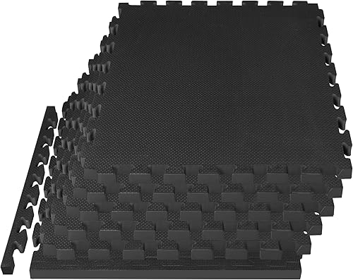 Miniatura 8 de Mat Block Alfombrillas de ejercicio EVA alfombrillas de rendimiento de espuma entrelazadas  6 azulejos (área 24 pies cuadrados) 12 pulgada de