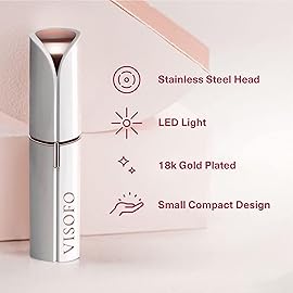Facial Hair Removal for Women | Electric Razor Device Small Mustache Dermaplaning Remover Tools Tweezers Epilator Trimmer Face Dermaplane Shavers Beauty Gadgets Set Accessories by VISOFO (Coral)