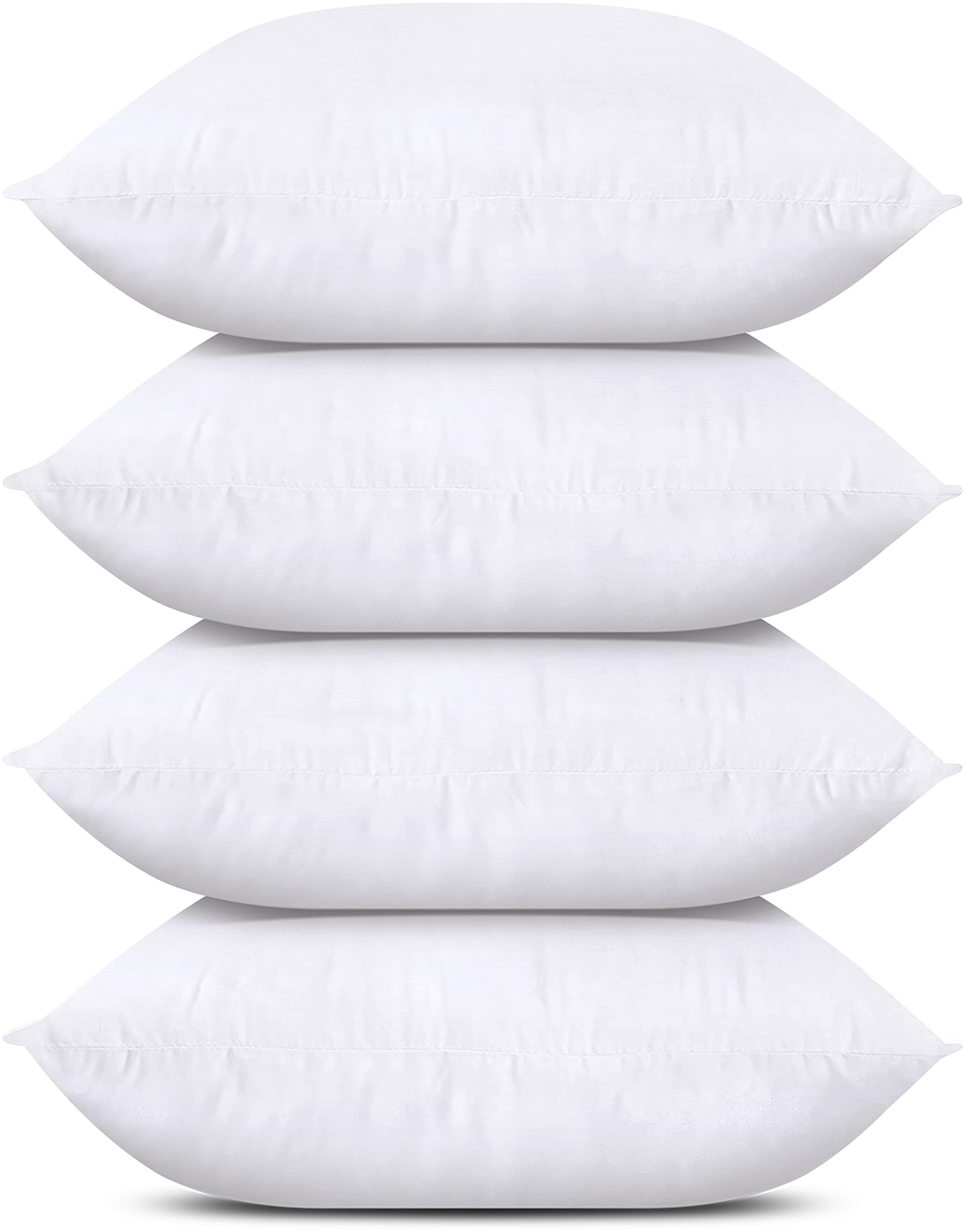 Utopia Bedding Throw Pillows (Set of 4, White), 17 x 17 Inches Pillows for Sofa, Bed and Couch Decorative Stuffer Pillow