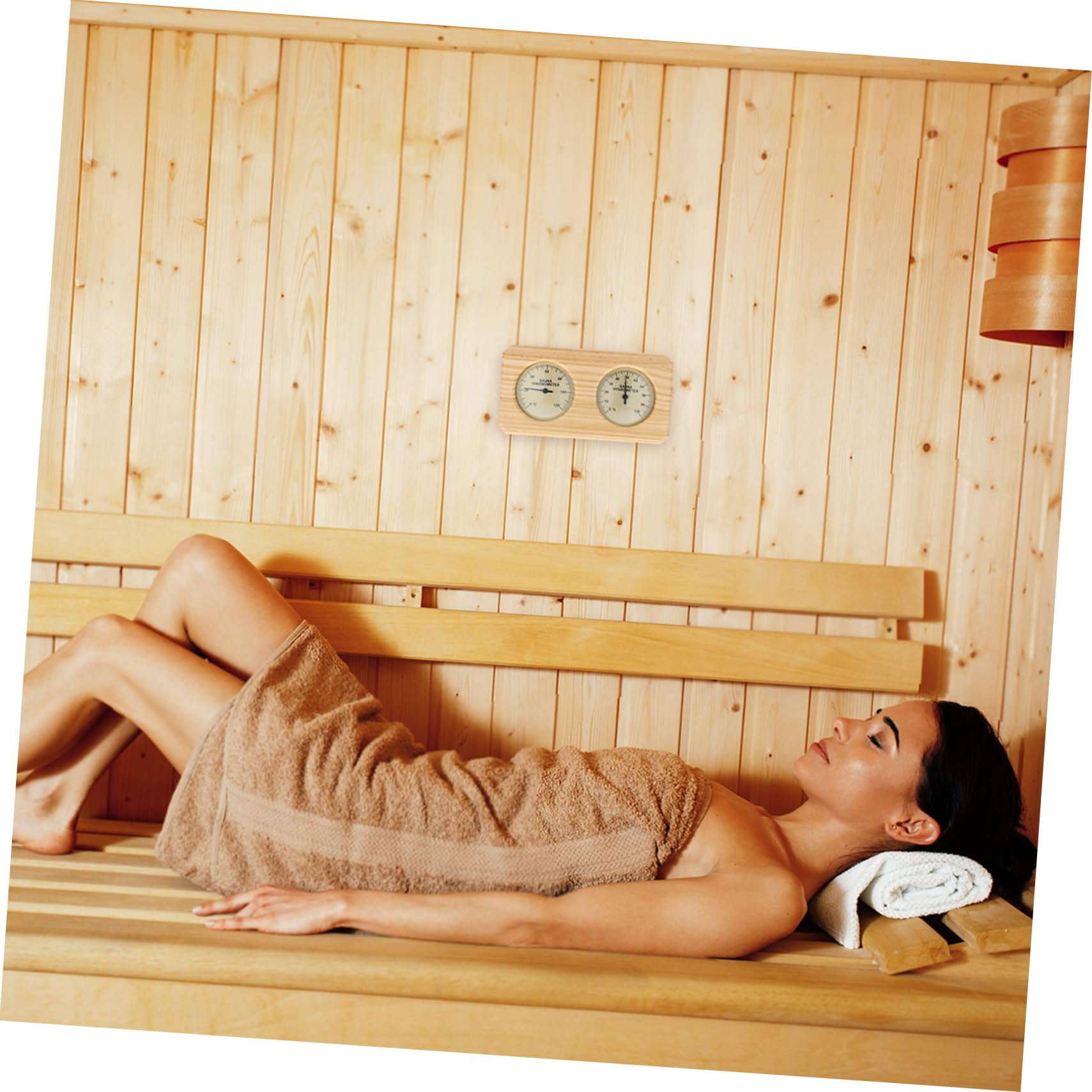 Uonlytech Holz Sauna Thermometer und Hygrometer für Wandmontage