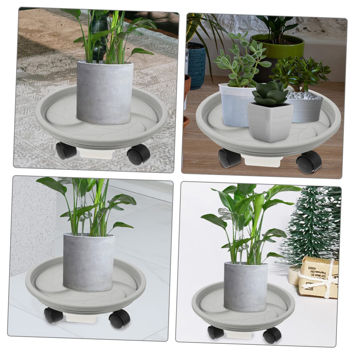 Abaodam Rolling Plant Tray with Wheels Heavy Duty Outdoor Planter Saucer for Mobile Pots Water Container for Use Load Capacity