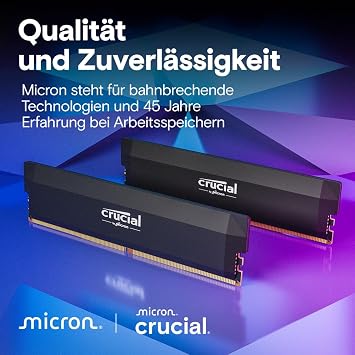 Crucial Pro CP2K16G60C36U5B DDR5 RAM Kit (2x16GB) 6000MHz CL36 Overclocking Gaming Intel XMP 3.0 / AMD EXPO PC Computer Memory Black