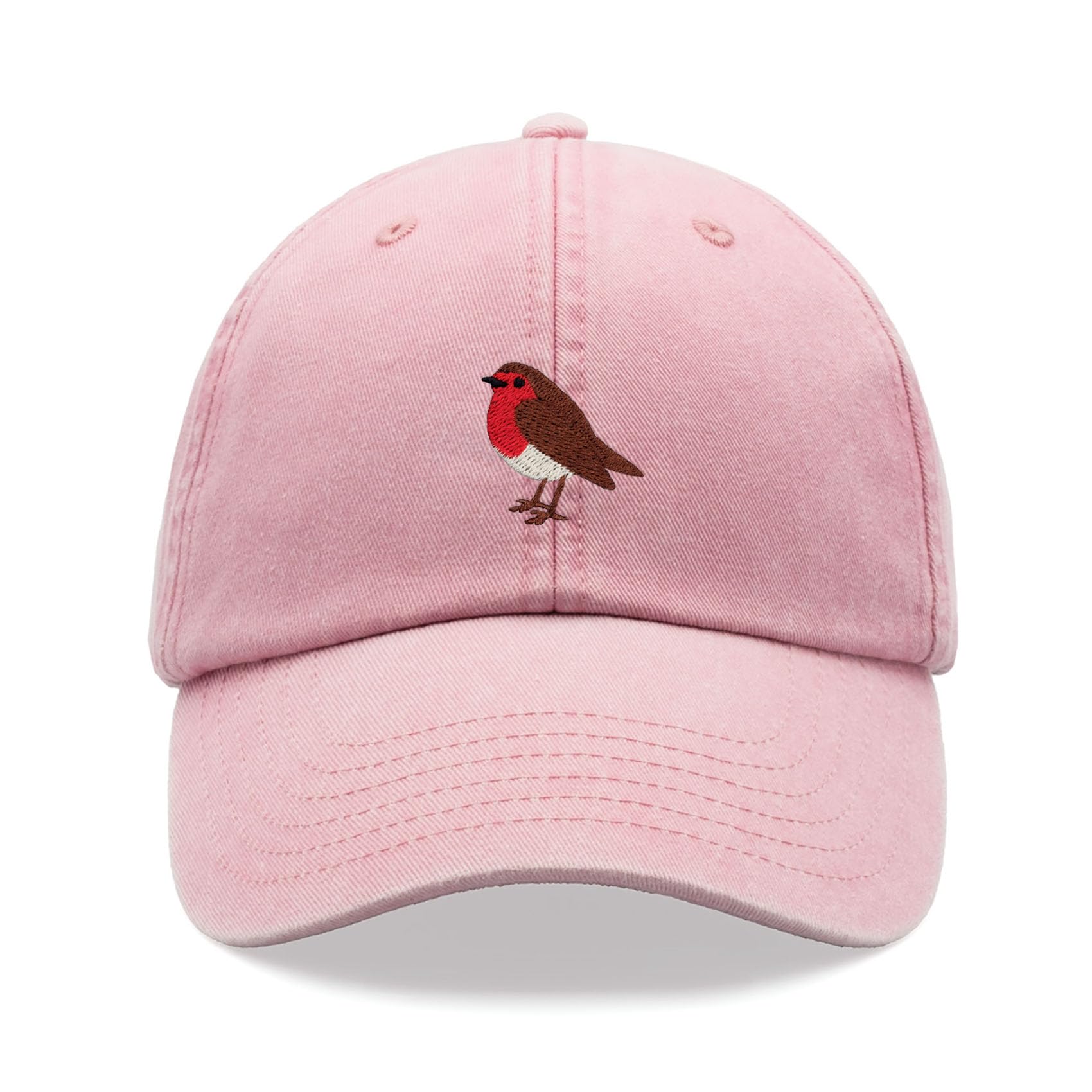 Cap Base Unisex Pink Robin Baseball Cap Vintage Washed Dad Hat Adjustable
