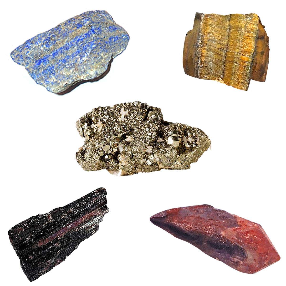 Reiki Crystal Products Natural Amethyst Sodalite Red Jasper Citrine Pyrite Raw Stone Crystal Rough Stones for Reiki Healing and Crystal Healing Stones Combo Pack of 100 Gram (Color : Multi)