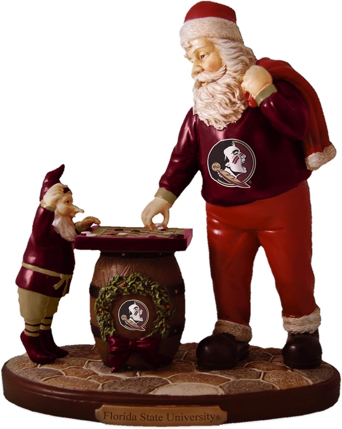 The Memory Company NCAA Team Logo Checkerboard Santa Figurine