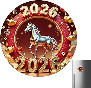 冷蔵庫用マグネット | 2D アクリル馬ステッカー、冷蔵庫用の中国製マグネット、ドア、壁、食器棚、オフィス、ホワイトボード、キッチン、リビングルーム、パーティー、新年のお祝いに。