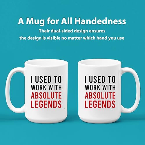 Miniatura 2 de Panvola Taza de café de cerámica con texto en inglés "I Used To Work With Absolute Legend Coworker Gifts Retirement New Job Goodbye Retired Negro