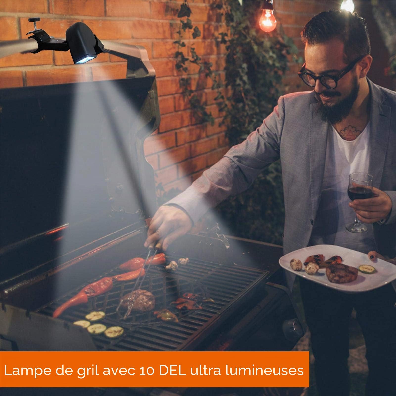 Lampe LED pour barbecue, étanche et super lumineuse, résistante à la chaleur, flexible pour la cuisson en extérieur