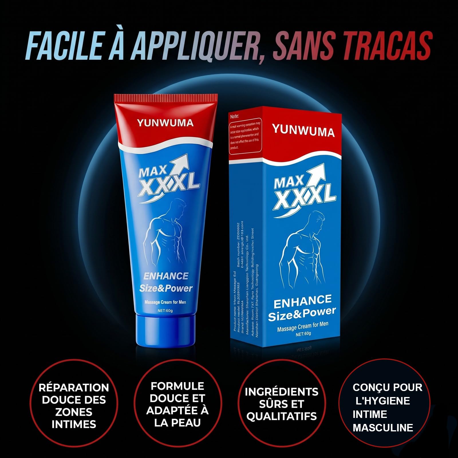 Crème Grossir Pénis pour Homme,Soin intime et retardant d'éjaculation, pour Plus de Confort, Taille et Confiance,gel pour l'agrandissement de la zone intime, gel de massage pour une meilleure performa | Formule pour améliorer les performances masculines,