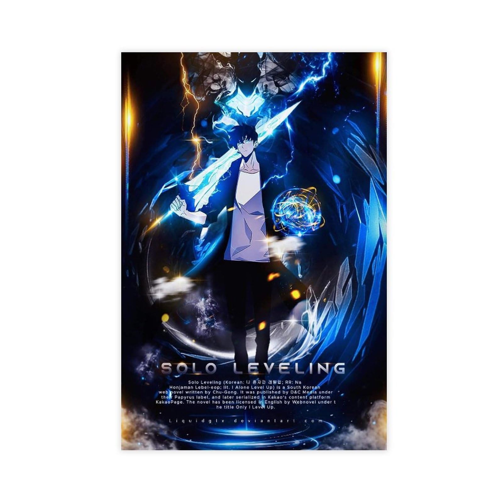 Solo Leveling Jinwoo Sung Poster 75x30cm - Anime Wanddekoration Leinwand