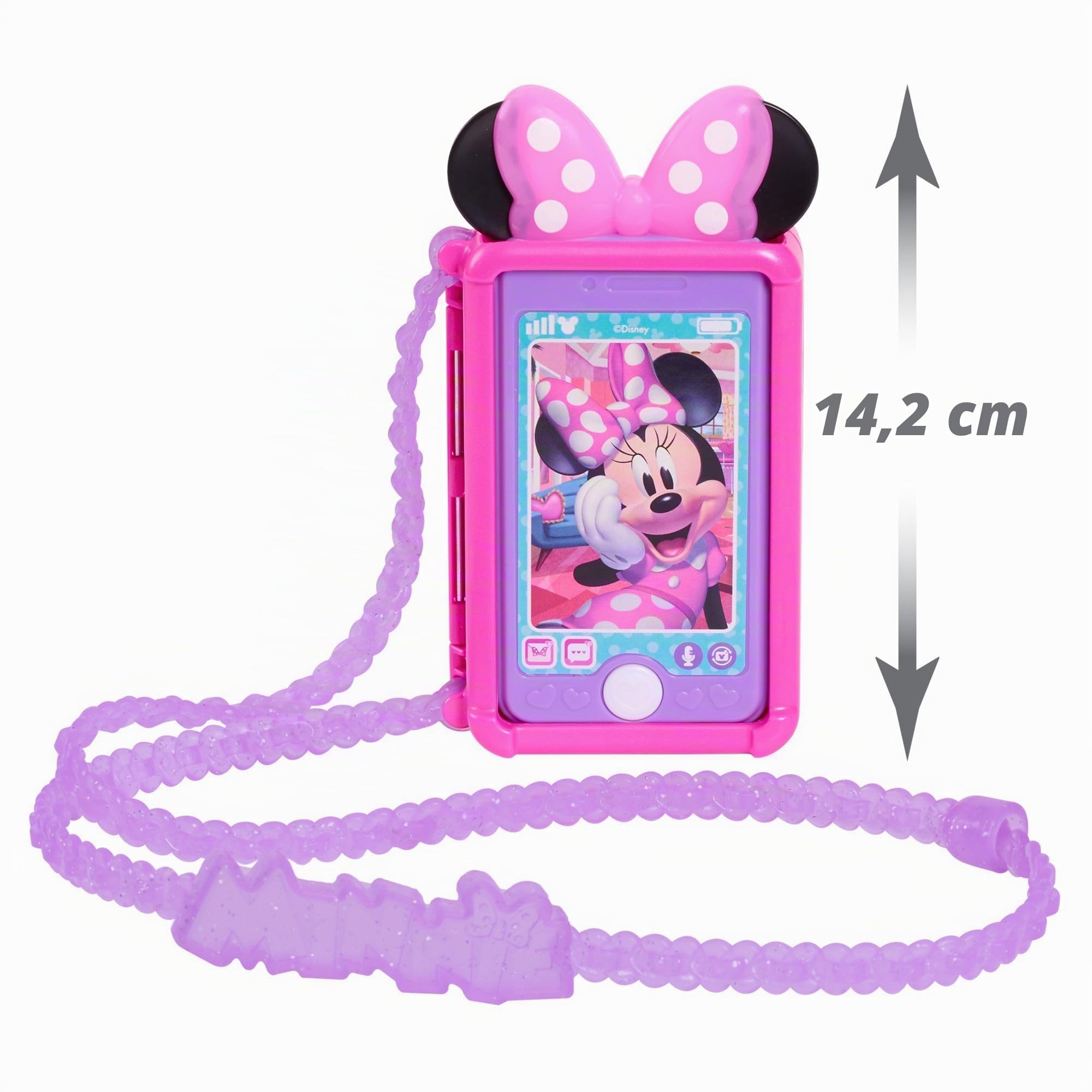 Just Play Coffret téléphone Portable Minnie Mouse Disney Junior, Effets sonores et Lumineux, Jouet pour Enfants de 3 Ans et Plus, 19.05