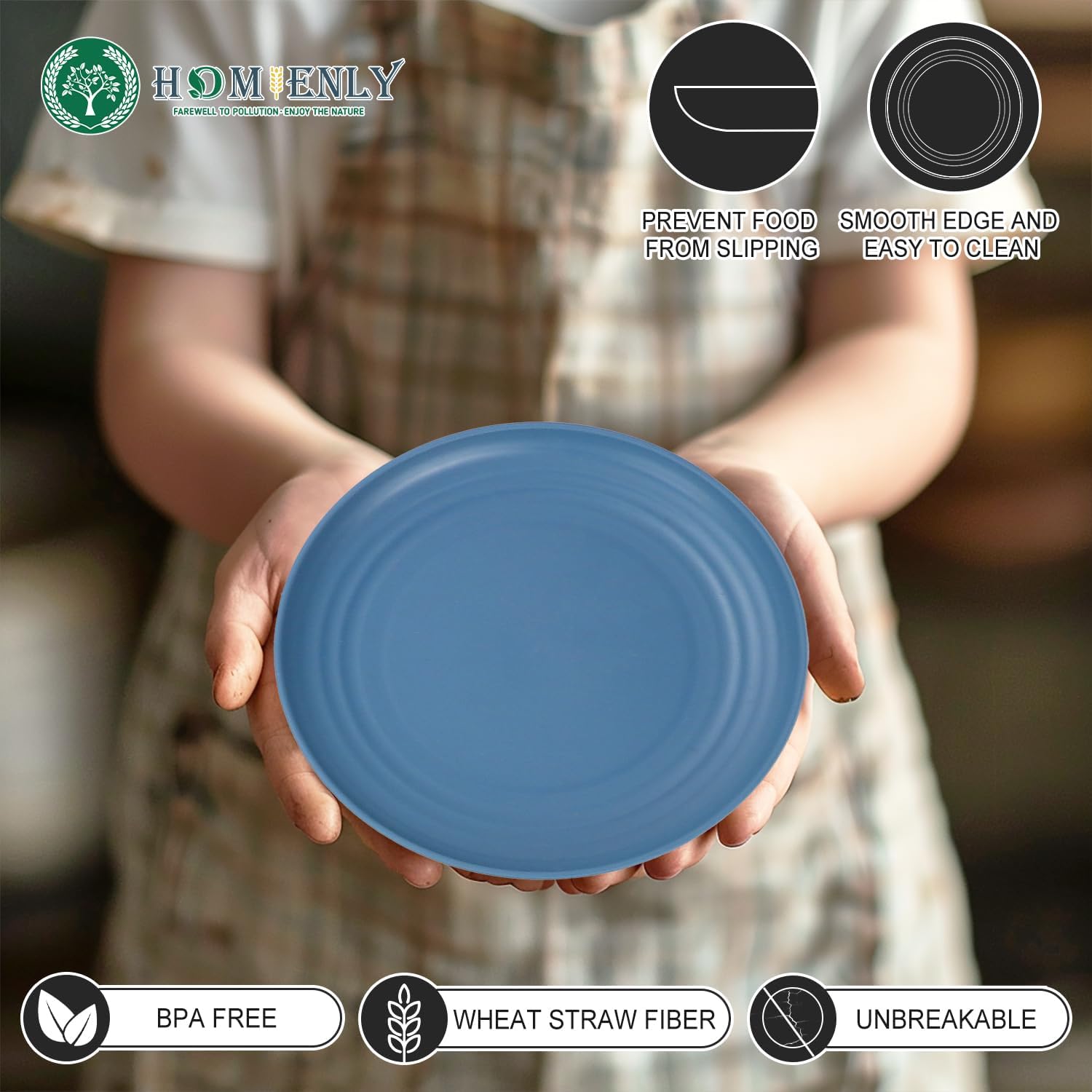 Homienly 5.7 Inch Small Plates-Wheat Straw Mini Plate, Unbreakable Plate Set Ideal for Dessert, Appetizers, Small Serving, Side Dish, Lightweight Dessert Dishes Plates, Set of 8, Colorful